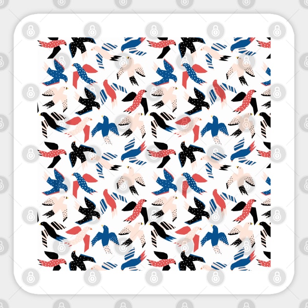 Abstract Birds Sticker by Sandra Hutter Designs